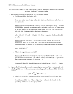 Practice Problems SOLUTIONS: I recommend you try all problems