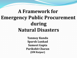 A Framework for Emergency Public Procurement During