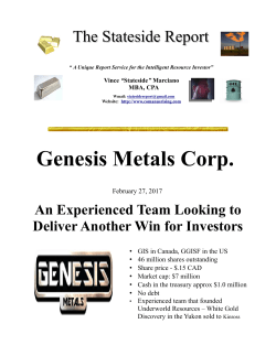 Genesis Metals Corp.