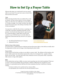 How to Set Up a Prayer Table - Catechesis of the Good Shepherd