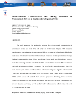 Socio-Economic Characteristics and Driving Behaviour