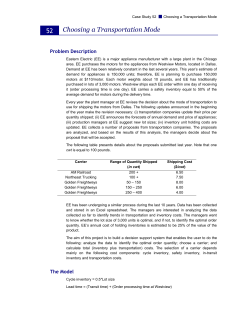 Choosing a Transportation Mode