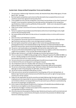 Sustain Gain- Sheep and Beef Competition Terms and Conditions