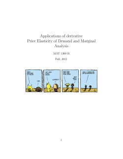 Applications of derivative Price Elasticity of Demand and Marginal