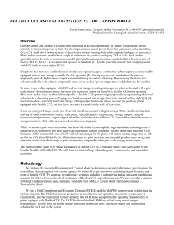 FLEXIBLE CCS AND the transition to low carbon power