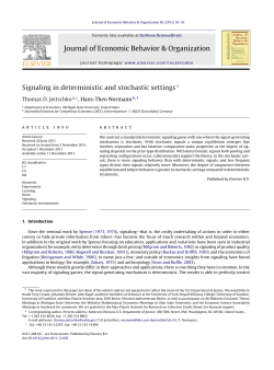 Signaling in deterministic and stochastic settings