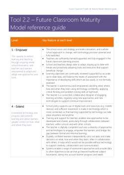 Tool 2.2 &ndash; Future Classroom Maturity Model