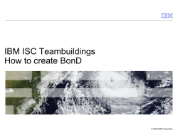 Bond instructions_IBM ISC team events