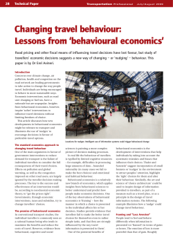Changing travel behaviour: Lessons from `behavioural economics`