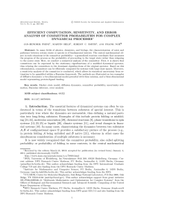 EFFICIENT COMPUTATION, SENSITIVITY, AND ERROR ANALYSIS