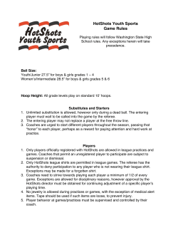 HotShots Youth Sports Game Rules