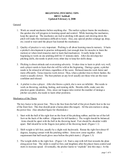 BEGINNING PITCHING TIPS BRYC Softball Updated February 4