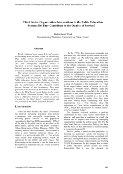 Third Sector Organization Interventions in the Public Education System