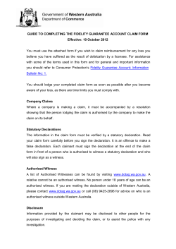 Guide to Completing the Fidelity Guarantee Account Claim Form