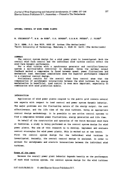 Optimal control of wind power plants