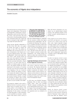 The economics of Algeria since indepedence