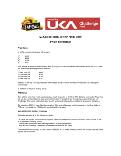 McCAIN UK CHALLENGE FINAL 2009 PRIZE SCHEDULE Prize