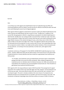 CHC fees letter - Care Forum Wales