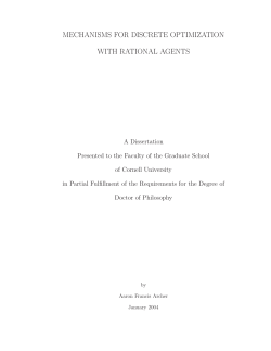 mechanisms for discrete optimization with rational agents