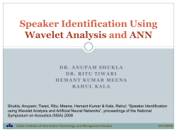 Speaker Identification using Wavelet Analysis and Artificial Neural