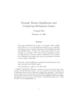 Strongly Robust Equilibrium and Competing