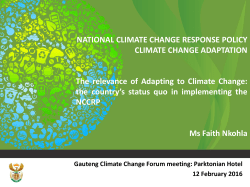 Gauteng Climate Change Forum - 12 Feb 16
