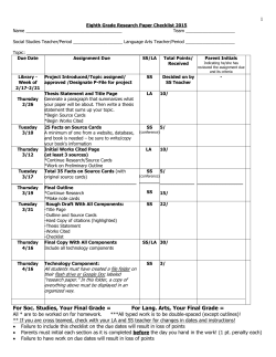 Eighth Grade Research Paper Checklist