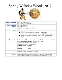 2017 Webelos Woods Info and Registration