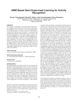 HMM based semi-supervised learning for activity recognition