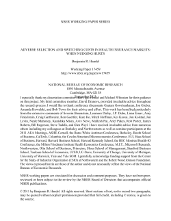 Adverse Selection and Switching Costs in Health Insurance Markets