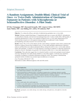 A Random-Assignment, Double-Blind, Clinical Trial of Once