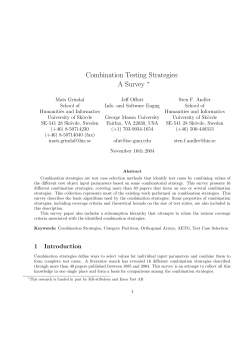 Combination Testing Strategies: A Survey