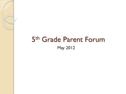5 th Grade Schedule - Forsyth County Schools