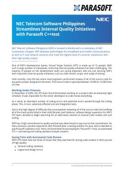 NEC Telecom Software Philippines Streamlines Internal