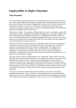 Employability in Higher Education