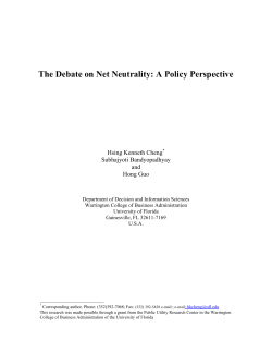 The Debate on Net Neutrality