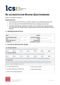 Reaccreditation Questionnaire