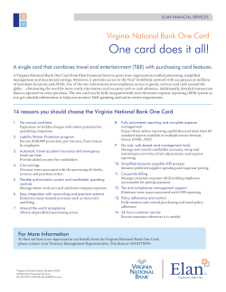 One Card - Virginia National Bank