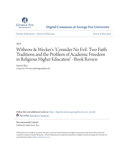 Consider No Evil: Two Faith Traditions and the Problem of Academic