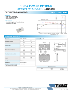 4-WAY POWER DIVIDER SYNSTRIP&reg; MODEL: S4D2028