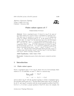 Finite subset spaces of S1 1 Introduction