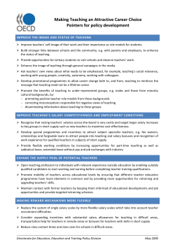 Making Teaching an Attractive Career Choice Pointers
