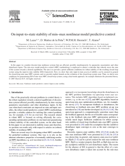 On input-to-state stability of min&ndash;max nonlinear model predictive