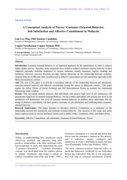 A Conceptual Analysis of Nurses` Customer
