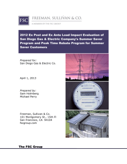 Draft Summer Saver Load Impact Evaluation Program year 2012