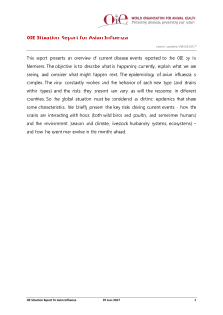 OIE Situation Report for Avian Influenza