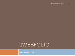 iWebFolio Reviewer Basic Instructions