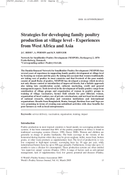 Strategies for developing family poultry production at