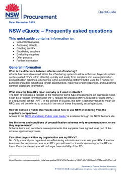 eQuote Frequently Asked Questions - ProcurePoint