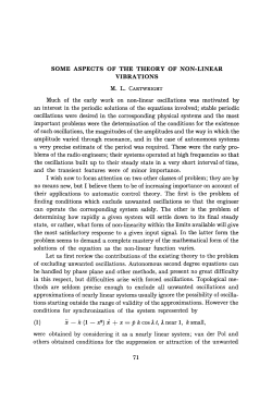Some aspects of the theory of non-linear vibrations